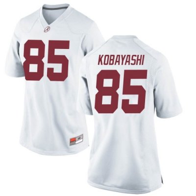 Women's Alabama Crimson Tide #85 Drew Kobayashi White Replica NCAA College Football Jersey 2403DQJD5